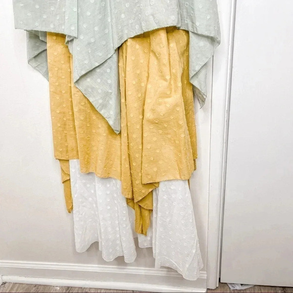 Anthropologie Love Binetti Emma color block tiered ruffle midi dress XS NWT - Picture 3 of 9